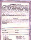 Warranty card back